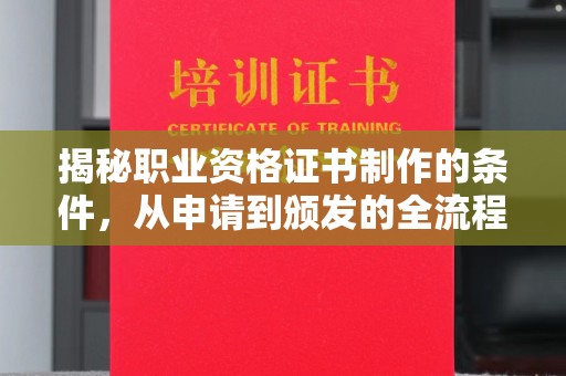 托克托揭秘职业资格证书制作的条件，从申请到颁发的全流程解析