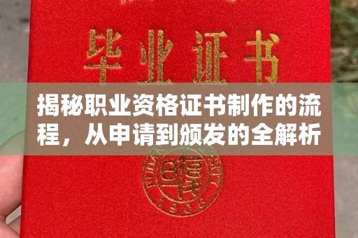 托克托揭秘职业资格证书制作的流程，从申请到颁发的全解析