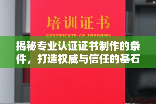 托克托揭秘专业认证证书制作的条件，打造权威与信任的基石
